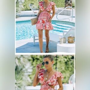 Vici linen blend cutout mini dress